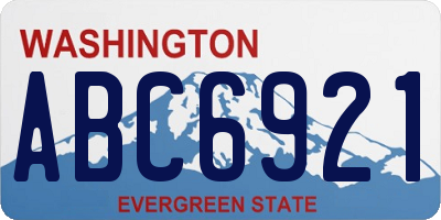 WA license plate ABC6921