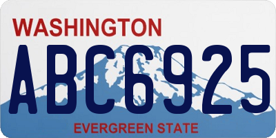 WA license plate ABC6925