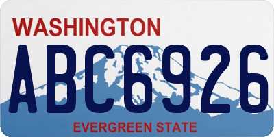 WA license plate ABC6926