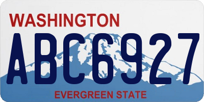 WA license plate ABC6927