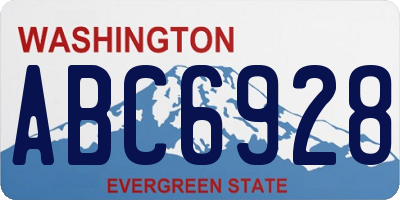 WA license plate ABC6928