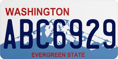 WA license plate ABC6929