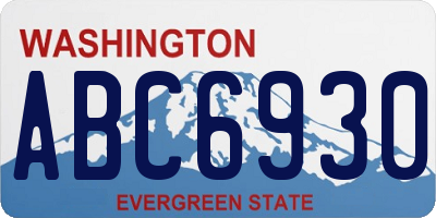 WA license plate ABC6930