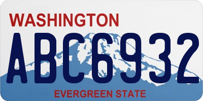 WA license plate ABC6932
