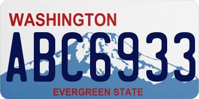 WA license plate ABC6933