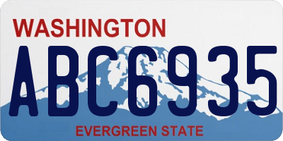 WA license plate ABC6935