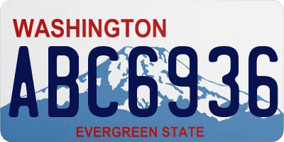 WA license plate ABC6936