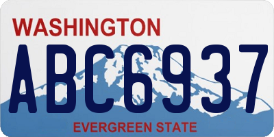 WA license plate ABC6937