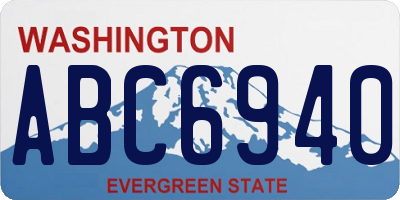 WA license plate ABC6940