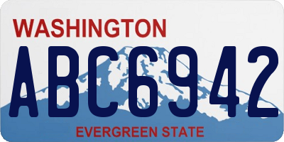 WA license plate ABC6942