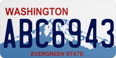 WA license plate ABC6943