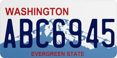 WA license plate ABC6945