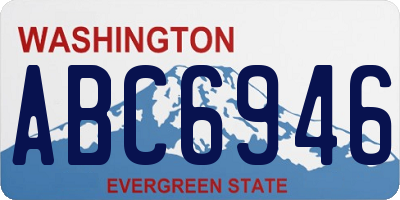 WA license plate ABC6946