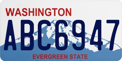 WA license plate ABC6947