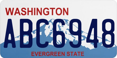 WA license plate ABC6948