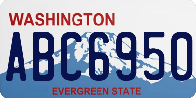 WA license plate ABC6950