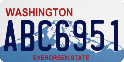 WA license plate ABC6951