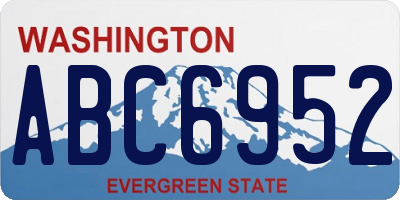 WA license plate ABC6952