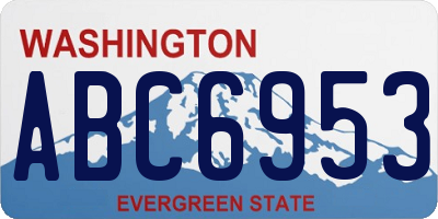 WA license plate ABC6953