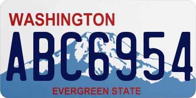 WA license plate ABC6954