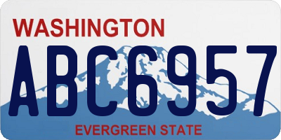 WA license plate ABC6957