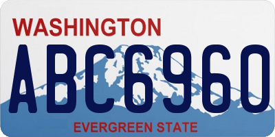 WA license plate ABC6960