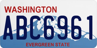 WA license plate ABC6961