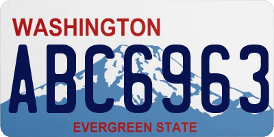 WA license plate ABC6963