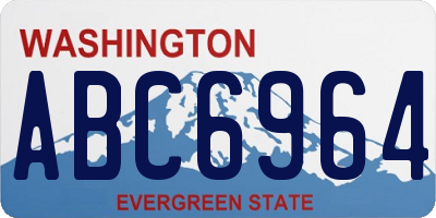 WA license plate ABC6964