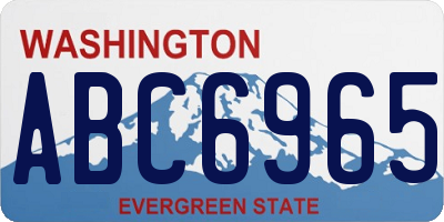 WA license plate ABC6965