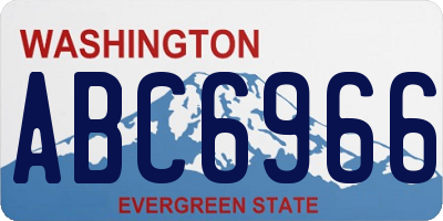 WA license plate ABC6966