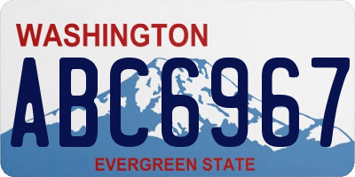WA license plate ABC6967