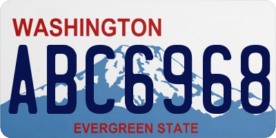 WA license plate ABC6968