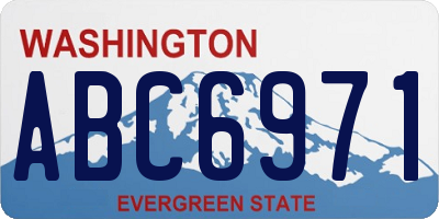 WA license plate ABC6971