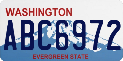 WA license plate ABC6972
