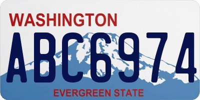 WA license plate ABC6974