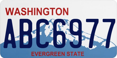 WA license plate ABC6977