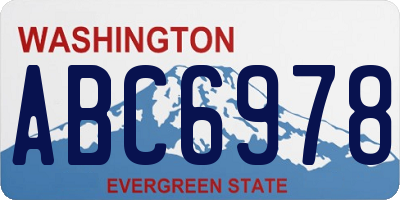 WA license plate ABC6978
