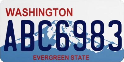 WA license plate ABC6983