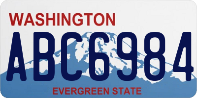 WA license plate ABC6984