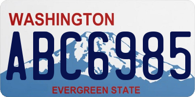 WA license plate ABC6985