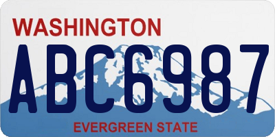 WA license plate ABC6987