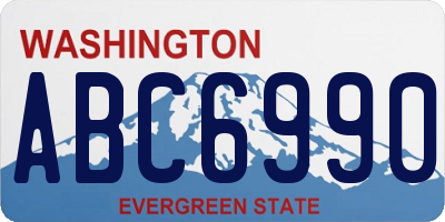 WA license plate ABC6990