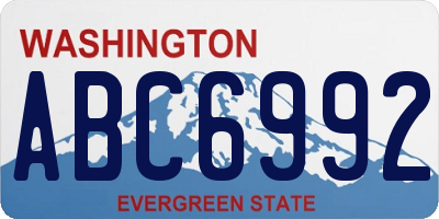 WA license plate ABC6992