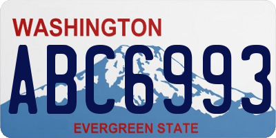 WA license plate ABC6993
