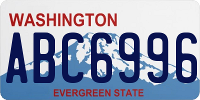 WA license plate ABC6996