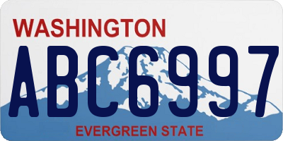 WA license plate ABC6997