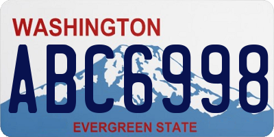 WA license plate ABC6998