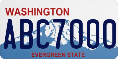 WA license plate ABC7000