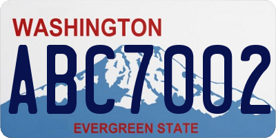 WA license plate ABC7002